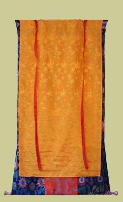 photo of thangka with cover down