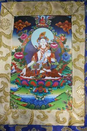 White Tara thangka postcard