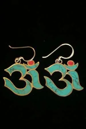 OM earrings silver and turquoise 3cm