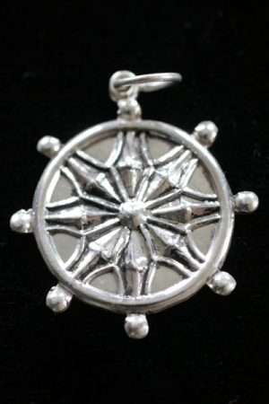 Dharmachakra pendant 2cm silver