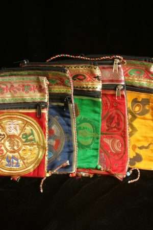 Buddhist symbols Bag with silk brocade