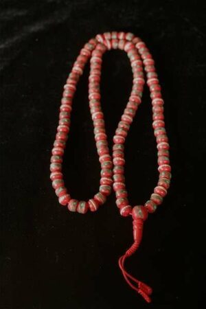 Bone and stone Buddhist mala 8 mm