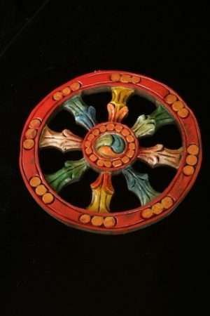 Dharmachakra hanging wood 20cm
