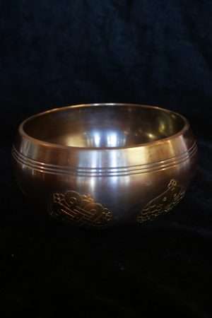 Etched Buddha eye/ Eight signs singing bowl 15cm