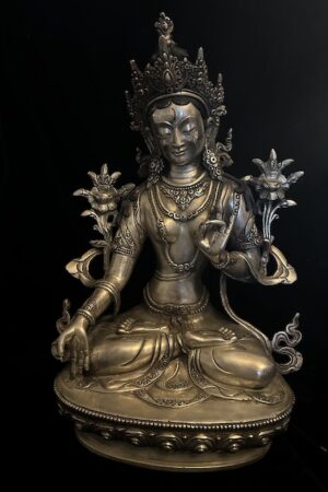 White Tara statue silver 30cm