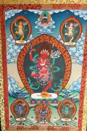 Dorje Phagmo (Vajravarahi) and Five Dakinis Thangka