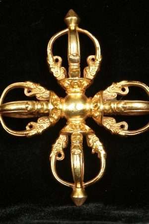 Double Vajra gold plated  12cm