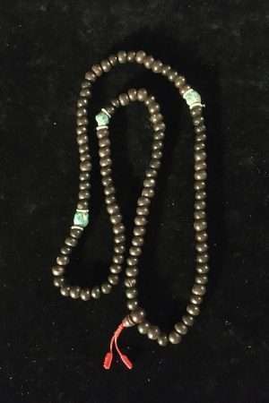 Wood Mala with stones 7mm bead