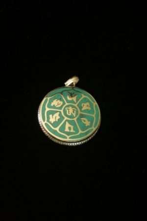 Om mane padme hum pendant silver 3cm