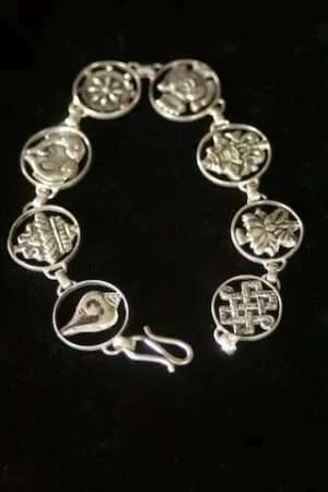 8 Auspicious signs bracelet silver