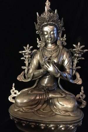Prajnaparamita statue 33cm Silver finish