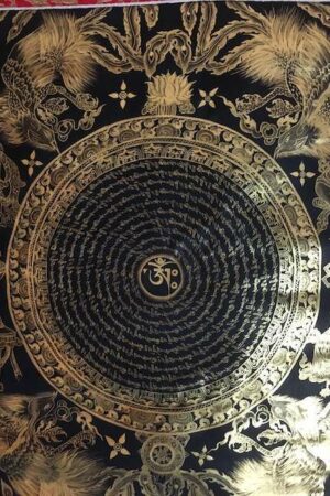 Om mane padme hum with Phoenix Mandala thangka