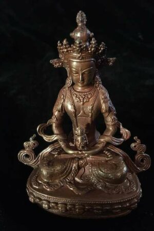 AMITAYUS STATUE 10cm copper  Fine  hand carved finish