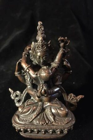 AVALOKITESVARA  YAB YUM STATUE 10cm  Copper