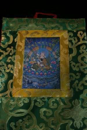 PADMASAMBHAVA AND CONSORT POSTCARD THANGKA