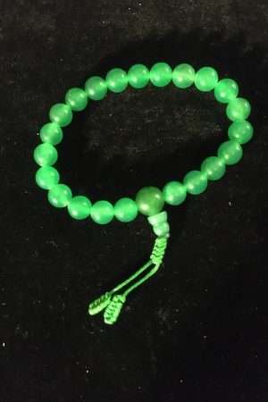 BRIGHT GREEN  JADE WRIST MALA  7mm beads