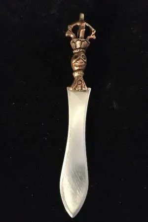 RITUAL SWORD KHAGDA 15 cm  Brass and iron
