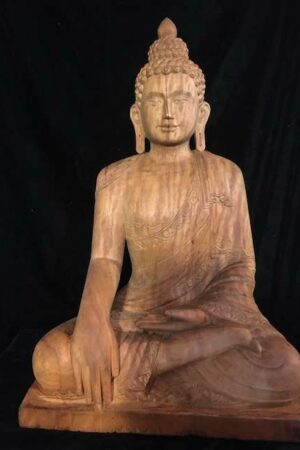 WOOD BUDDHA STATUE 59cm