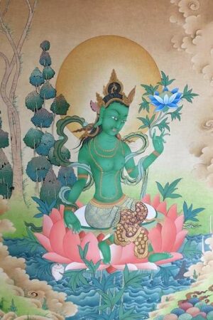 GREEN TARA THANGKA