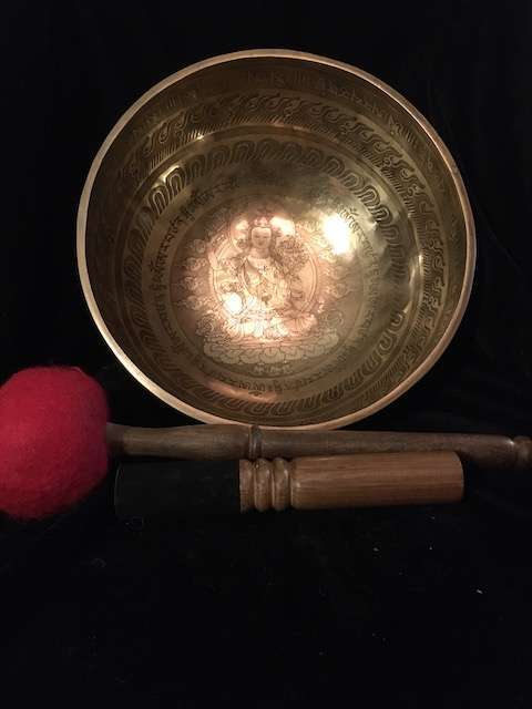 MANJUSRI Etched Singing Bowl  25cm - Image 9