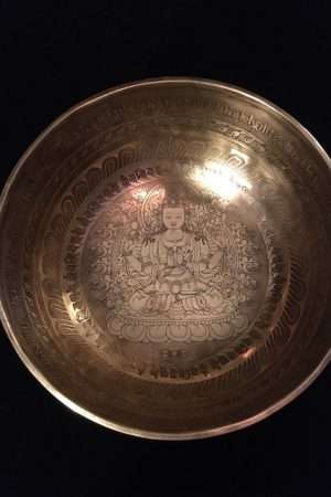 AVALOKITESVARA Etched Singing Bowl  25cm