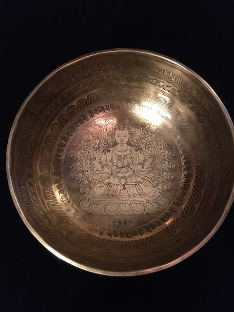 AVALOKITESVARA Etched Singing Bowl  25cm