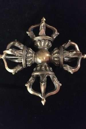 BRASS DOUBLE VAJRA LARGE 34cm