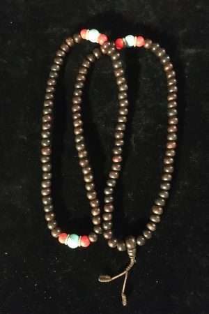 Rosewood and stone mala 7mm bead