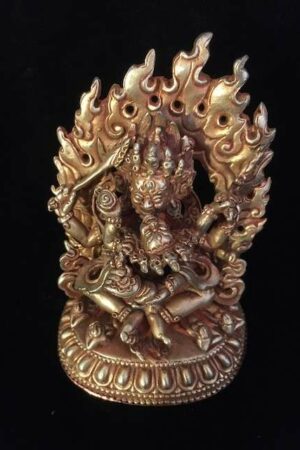 Mahakala shakti statue 9cm gold plated