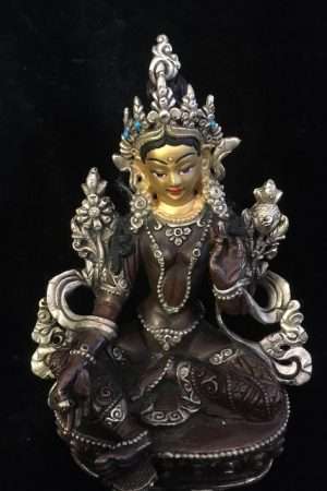 GREEN Tara statue 14cm