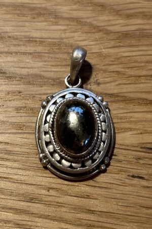 OBSIDIAN silver pendant 2.5cm