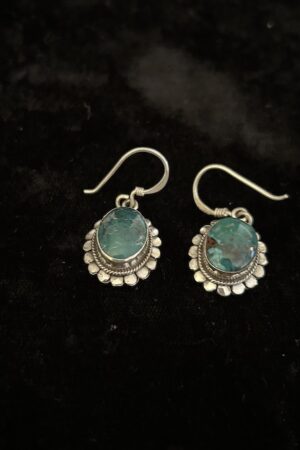 TURQUOISE Silver earrings 1.5cm