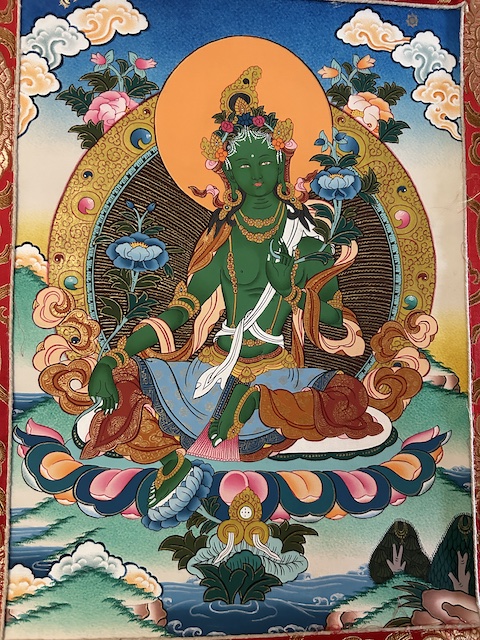 Green Tara thangka