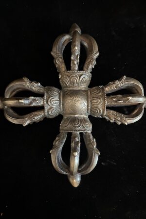BRASS DOUBLE VAJRA LARGE 25 cm