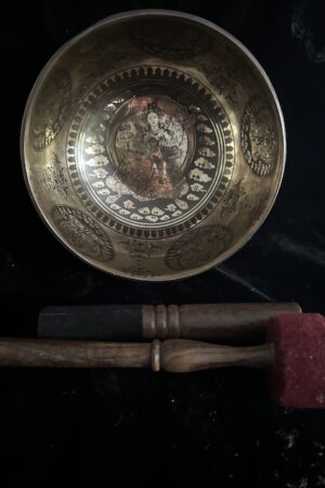GREEN TARA ETCHED SINGING BOWL 19