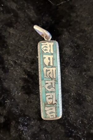 Om mane padme hum pendant silver 4cm