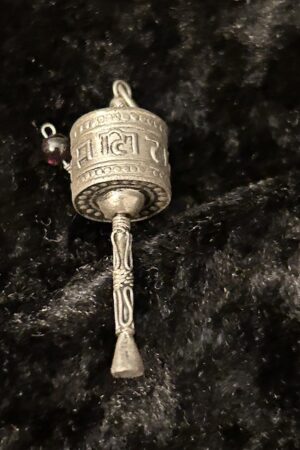 PRAYER WHEEL SILVER PENDANT 3cm