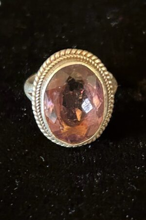 SILVER AMETHYST RING 2cm