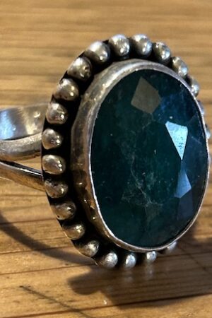 SILVER SAPPHIRE RING 3cm