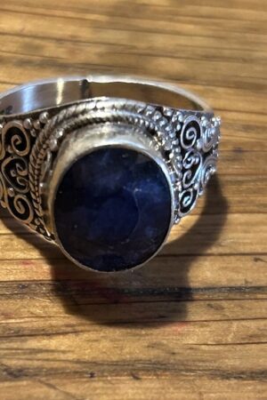 SILVER EMERALD RING