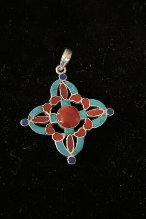 DOUBLE VAJRA SILVER PENDANT 3.5cm