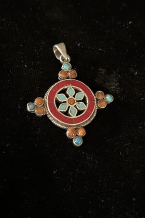 LOTUS /WHEEL SILVER PENDANT 3 cm