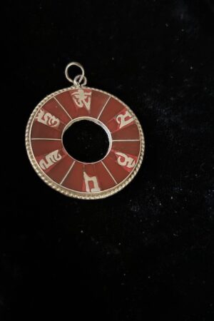 OM MANE PADME HUM  SILVER PENDANT 3cm