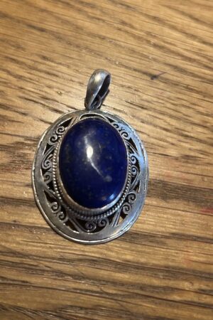 Lapis silver pendant  3.5cm