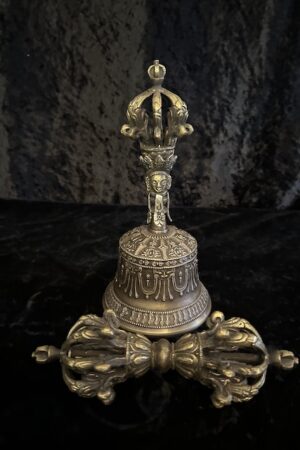 Nine prong Vajra and Bell set 23 cm