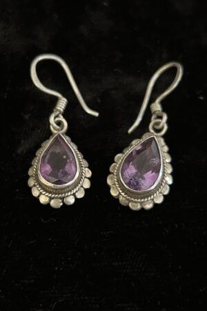SILVER AMETHYST  earrings 2 cm