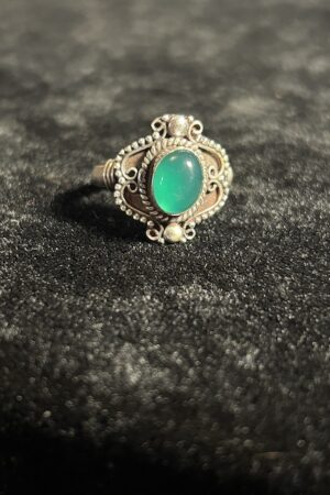 SILVER GREEN ONYX Ring