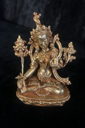WHITE TARA STATUE 10cm GOLD PLATED copper